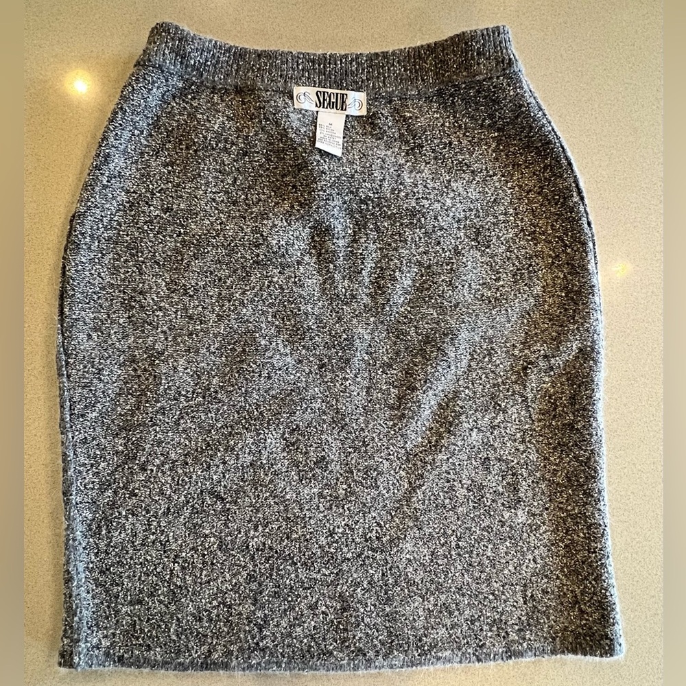 Vintage 80’s grey pencil skirt silk wool blend size medium - Picture 3 of 10